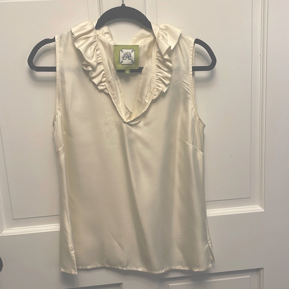 Elizabeth McKay silk ruffle blouse size 6